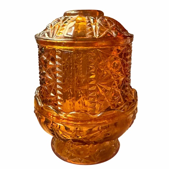 Other - Vintage Amber Glass Fairy Lamp